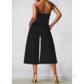 Women Office Loose Wide Leg Pants Jumpsuits